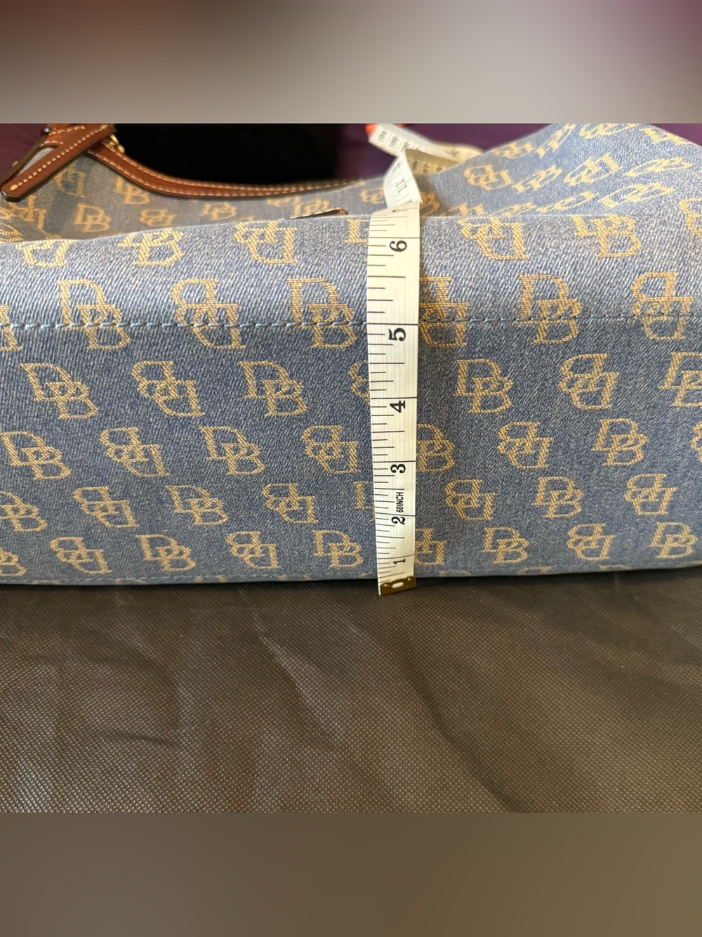 Dooney & Bourke Blue Denim Logo Shoulder Bag with Wallet and Wristlet - Picture 14 of 16